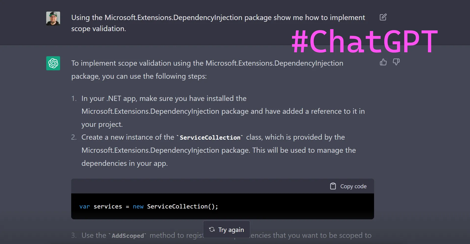 A conversation with ChatGPT 