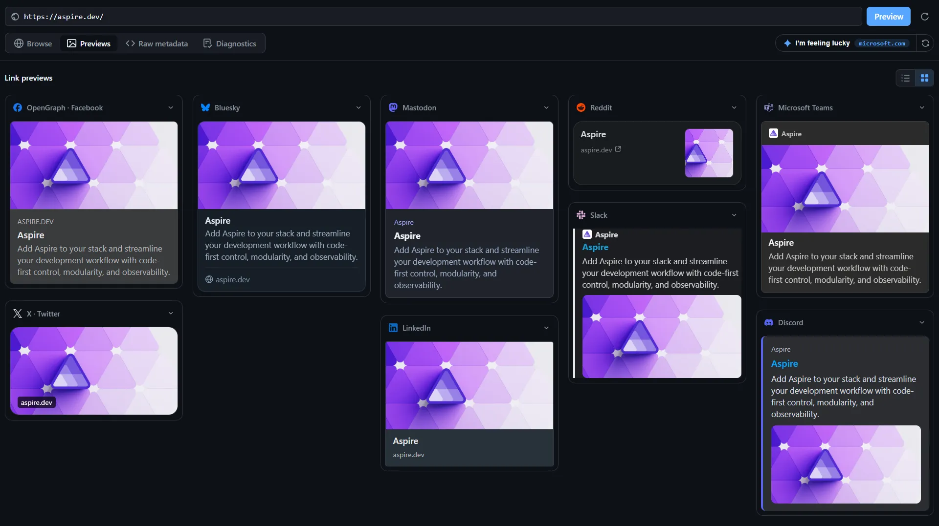 The compact grid places all nine cards side by side, making cross-platform differences visible at a glance.