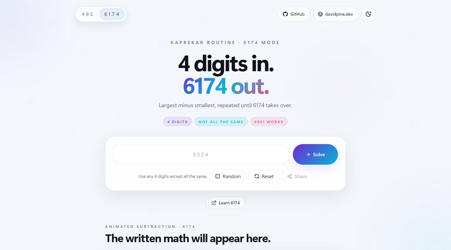6174 live site screenshot in light mode