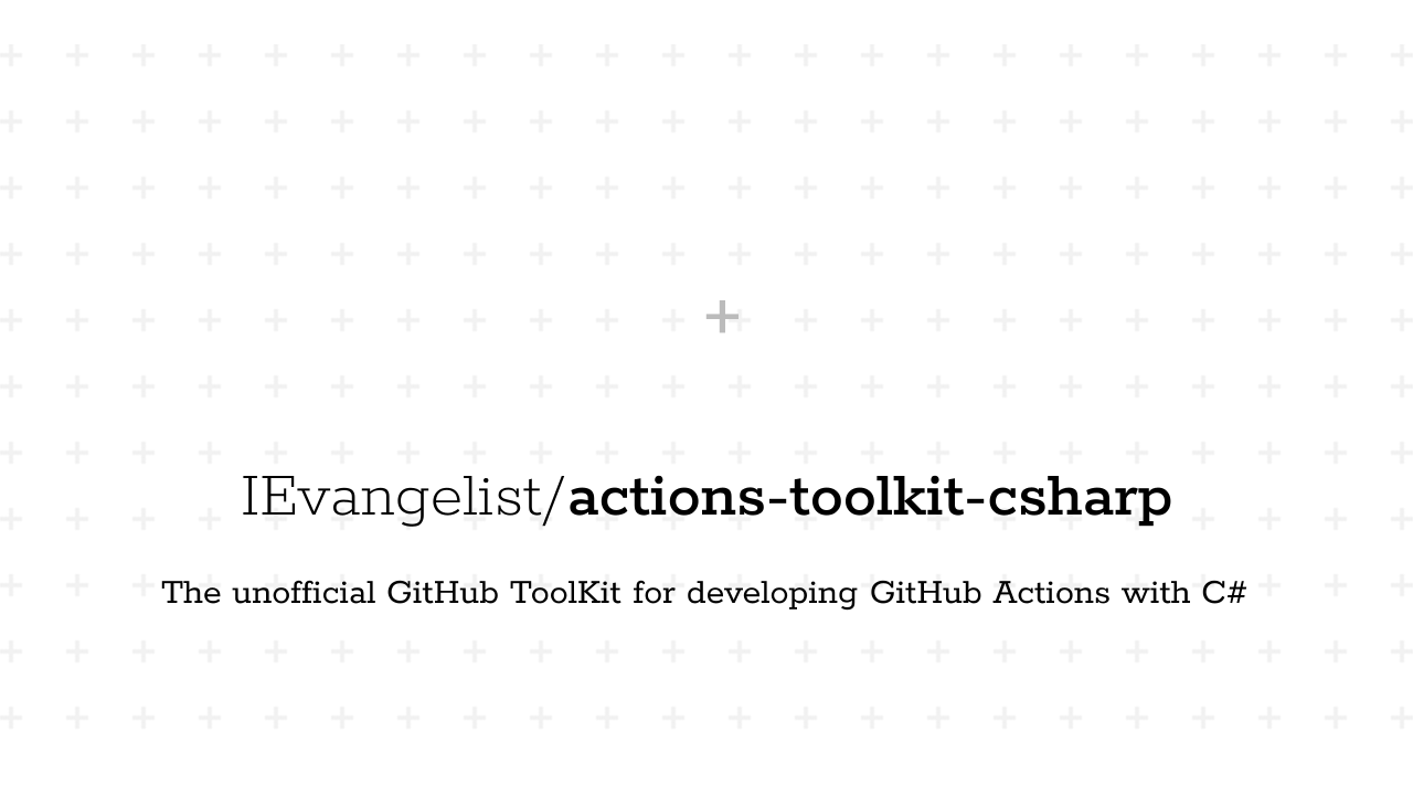 GitHub Actions Toolkit for C# live site screenshot in light mode